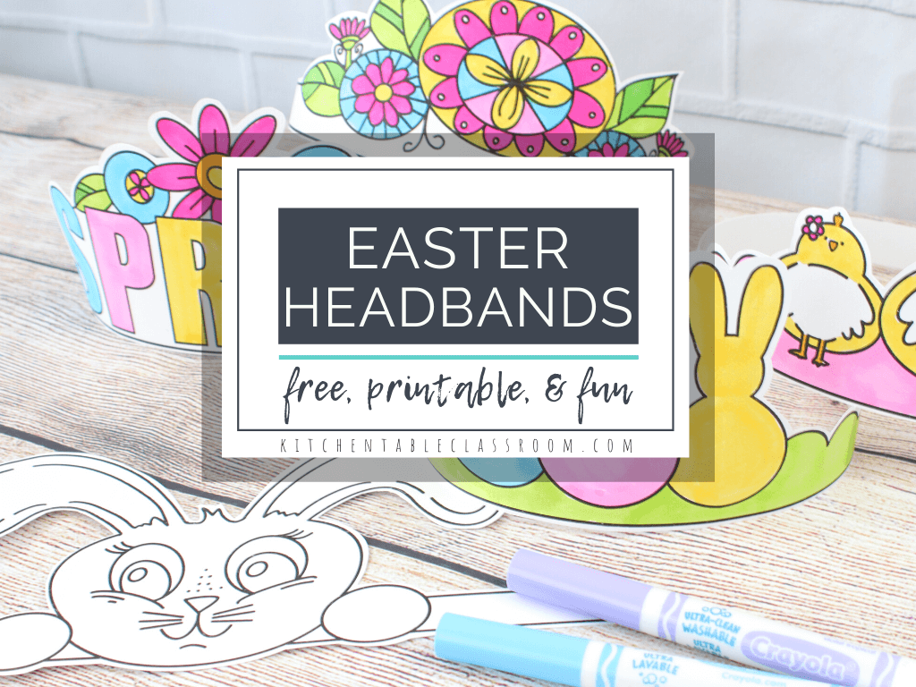 five printable easter headbands- bunny ears and more - the kitchen